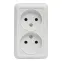 Рим Розетка двойная 10А без заземления белая