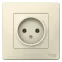 BLANCA скрытой установки розетка без заземления без шторок 16А, 250В, молочный