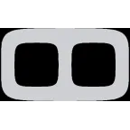 Valena ALLURE Рамка 2 поста Белое стекло универсальная