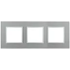 Рамка на 3 поста, стекло, Эра Elegance, алюминий+алюм, 14-5103-03