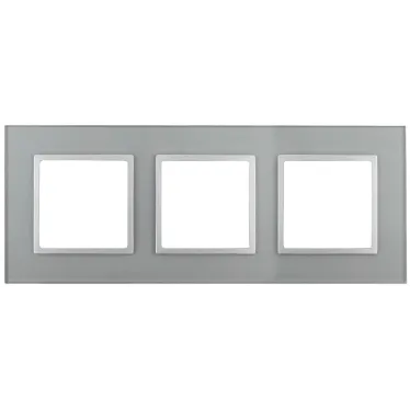 Рамка на 3 поста, стекло, Эра Elegance, алюминий+алюм, 14-5103-03
