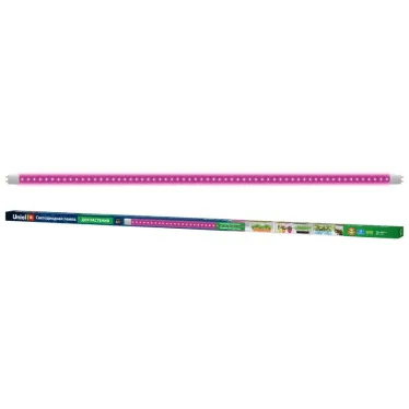 Лампа светодиодная для растений. LED-T8-18W/SPSB/G13/CL PLP30WH Форма T8, прозрачная. Спектр для рассады и цветения. ТМ .