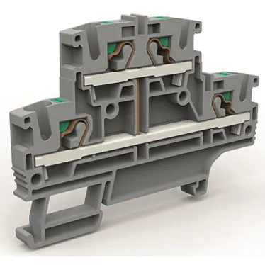 Двухярусная клемма с объединенными ярусами на 4 кв.мм