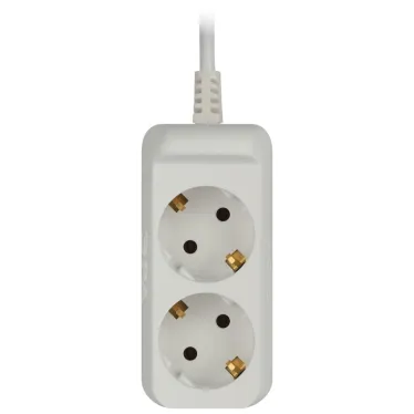 Удлинитель электрический с заземлением 2 розетки 1,5м ПВС 3x0,75мм2 10А UX-2e-1,5m ЭРА