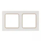 Стокгольм Рамка 2-местная белая с линией цвета шампань