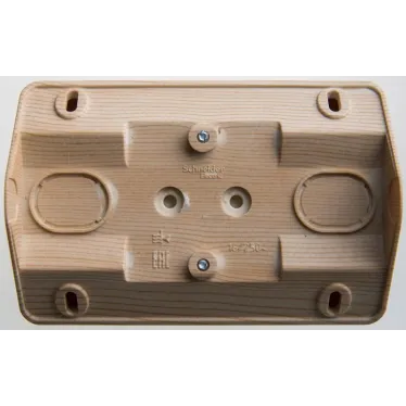 ЭТЮД Розетка угловая двойная открытой установки с заземлением со шт. 16А 250B, сосна