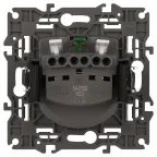 Розетка 2P+E Schuko со шторками, 16А-250В, Эра Elegance, шампань, 14-2102-04