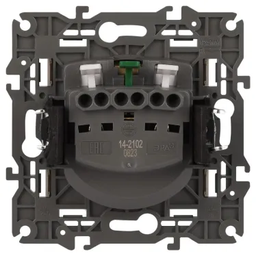 Розетка 2P+E Schuko со шторками, 16А-250В, Эра Elegance, шампань, 14-2102-04