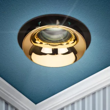 Светильник встраиваемый декоративный KL103 BK/GD MR16 GU5.3 черный золото