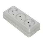 Розетка Рим 3-местная 10А без заземления белая