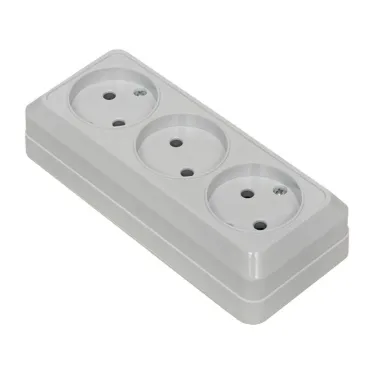 Розетка Рим 3-местная 10А без заземления белая