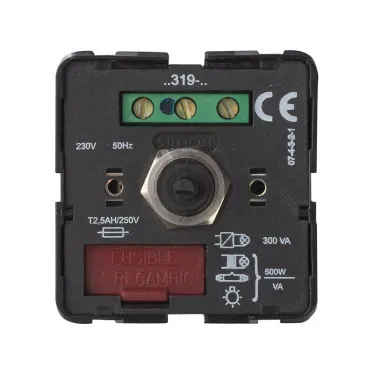 Регулятор поворотно-нажимной универсальный, переключатель, 40-500Вт 230В, S27,82,82N, 88, механизм