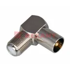 Переход гнездо F - штекер TV угловой,