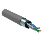 Витая пара F/UTP кат 5E 2х2х24AWG solid PVC 500м серый