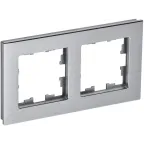 BRITE Рамка 2 поста РУ-2-1-БрА металл алюминий