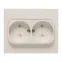 Стокгольм Розетка 2-местная б/з 10А белая с защ. штор.