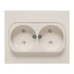 Стокгольм Розетка 2-местная б/з 10А белая с защ. штор.