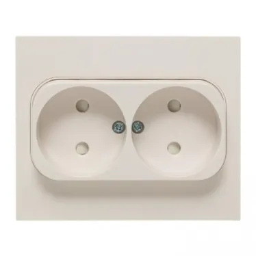 Стокгольм Розетка 2-местная б/з 10А белая с защ. штор.