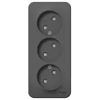 Розетка BLANCA наружная 3-я без заземления со шторками с изоляционной пластиной 16а 250в антрацит