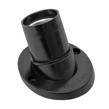 Патрон карболитовый наст. Е27 черн. наклонный индивидуальный пакет