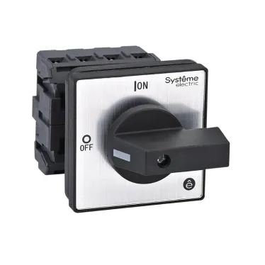 ВЫКЛЮЧАТЕЛЬ-РАЗЪЕДИНИТЕЛЬ 4P 25A IP20 С ЧЁРНОЙ РУКОЯТКОЙ НА ДВЕРЦУ 4 ВИНТАМИ