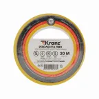 Изолента ПВХ KRANZ 0.13х15 мм, 20 м, желтая 10шт