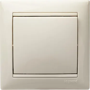 Выключатель одноклавишный, в рамку, слоновая кость