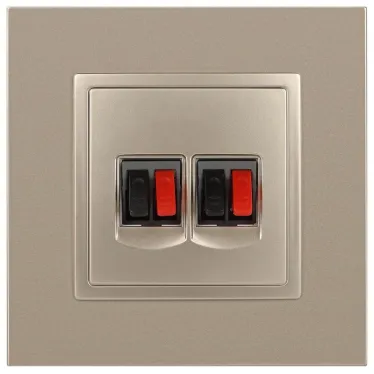 Розетка аудио двойная, Эра Elegance, шампань, 14-3112-04