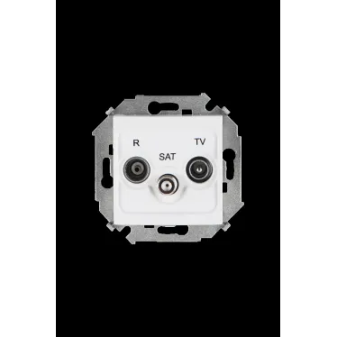 15 Розетка R-TV-SAT одиночная винтовой зажим белый