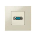 Разъём VGA, широкий, винты, S27, слоновая кость