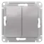 ATLASDESIGN 2-клавишный переключатель, перекрестный, 2 x сх. 7, 10АХ, механизм, АЛЮМИНИЙ