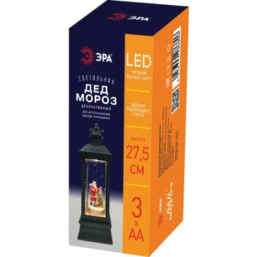 Светильник декоративный новогодний Дед Мороз, теплый белый LED, h 27,5 см, 3*АА, таймер 6 ч, IP20