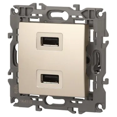 Устройство зарядное USB, 5В-2100мА, Эра Elegance, шампань, 14-4110-04