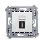 Avanti USB 2.0 розетка одинарная в стену, тип А-А, Белое облако