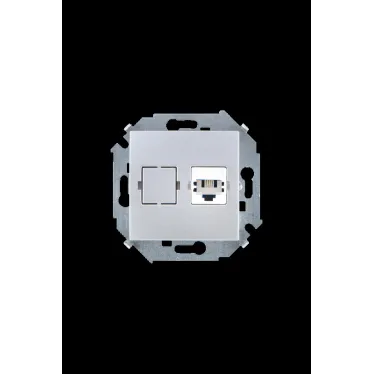 Розетка телефонная RJ11, винтовой зажим, алюминий