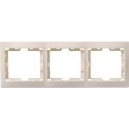 Рамка вертикальная КВАРТА бежевая 3 поста