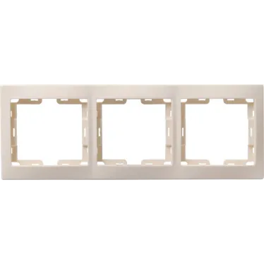 Рамка вертикальная КВАРТА бежевая 3 поста