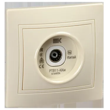 KVARTA Розетка телевиз. проход. РТВ11-ККм кремовый | KV-A10-P-K33 | IEK