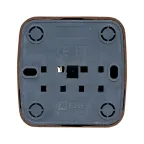 Розетка 1-местная ОП Минск 10А без заземления темное дерево