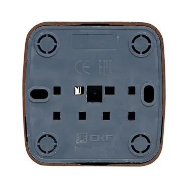 Розетка 1-местная ОП Минск 10А без заземления темное дерево