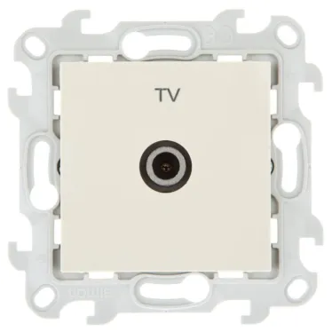 Розетка ТВ проходная, слоновая кость