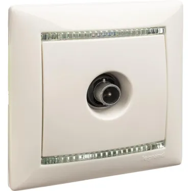 VALENA Розетка телевизионная TV звезда в рамку белая 1.5дБ