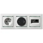 VALENA Розетка телевизионная TV-FM в рамку слоновая кость