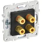 SKANDY Аудиорозетка 4-местная SK-A01Bl черный IEK