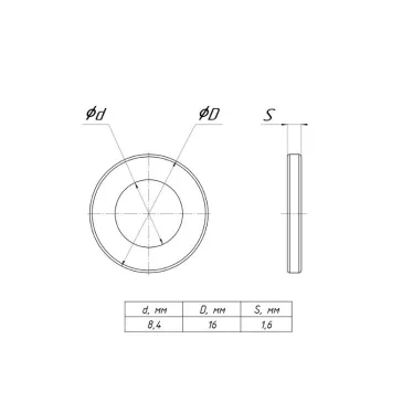 Шайба плоская M8