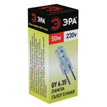 Лампа накаливания галогенная GY6.35-JCD-50W-230V (галоген, капсула, 50Вт, нейтр, GY6.35) (100/1000/35000)