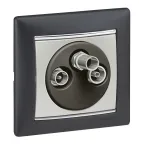 VALENA Розетка телевизионная TV-FM-SAT оконечная 10дБ алюминий