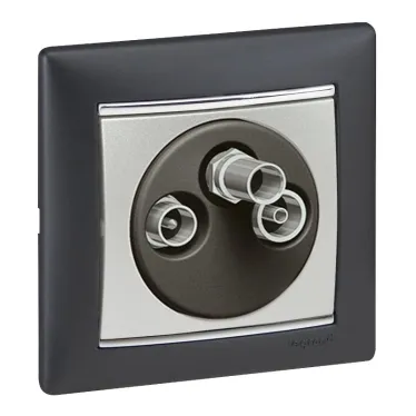 VALENA Розетка телевизионная TV-FM-SAT оконечная 10дБ алюминий