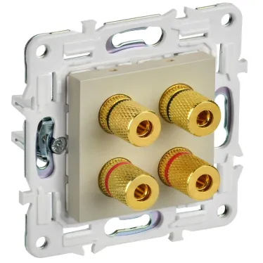 SKANDY Аудиорозетка 4-местная SK-A01B бежевый IEK