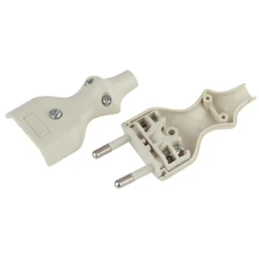 Вилка б/з 6A прямой ввод белая (10/200/9600) V2